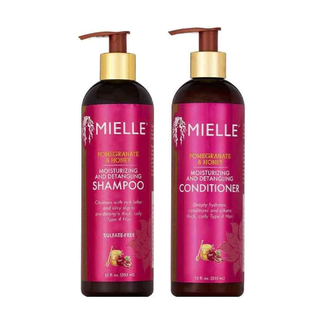Mielle Pomegranate & Honey Moisturizing and Detangling Shampoo & Conditioner Set (355ml Each)