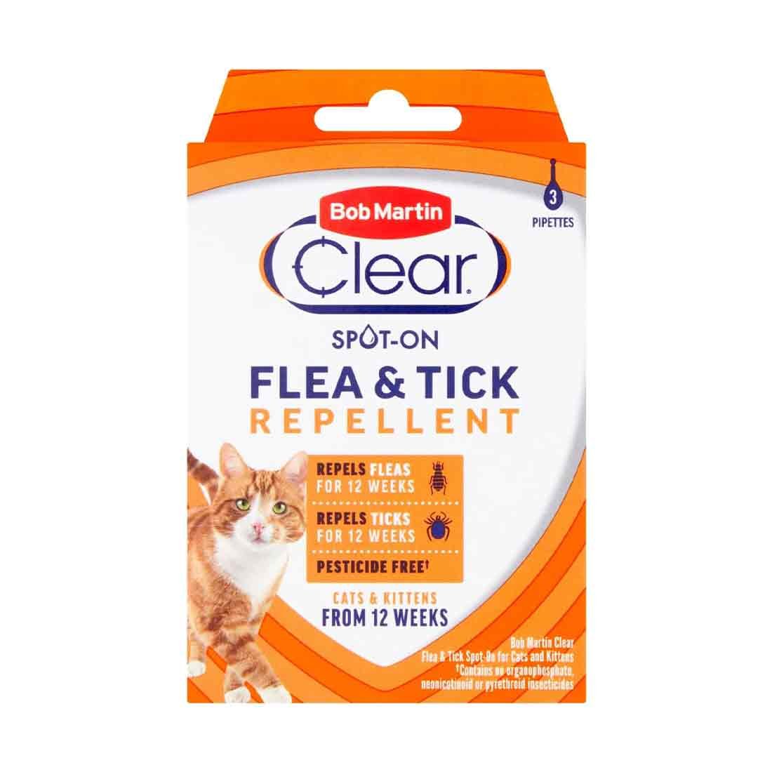 Bob Martin Clear Flea and Tick Spot On for Cats & Kittens From 12 Weeks